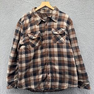 Vintage O'Neill Flannel Shirt Jacket Mens XL Brown Grunge Quilt Lined